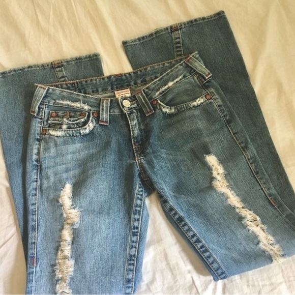 True religion y2k jeans destroyed Joey flared boot cut - Picture 2 of 10